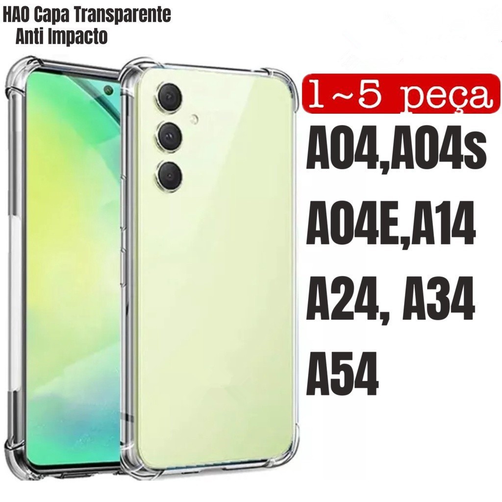 Capa Transparente TPU Anti Shock Para Samsung Galaxy A04 4G A04S A04E A14 A24 A34 A54 5G