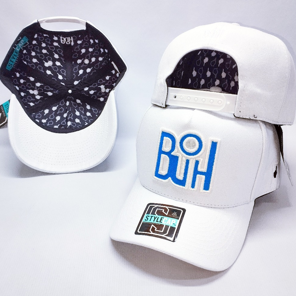 Boné Masculino Aba Semi Curva BuH Caixa Alta Fundo Estilo Jogador Caro Snapback
