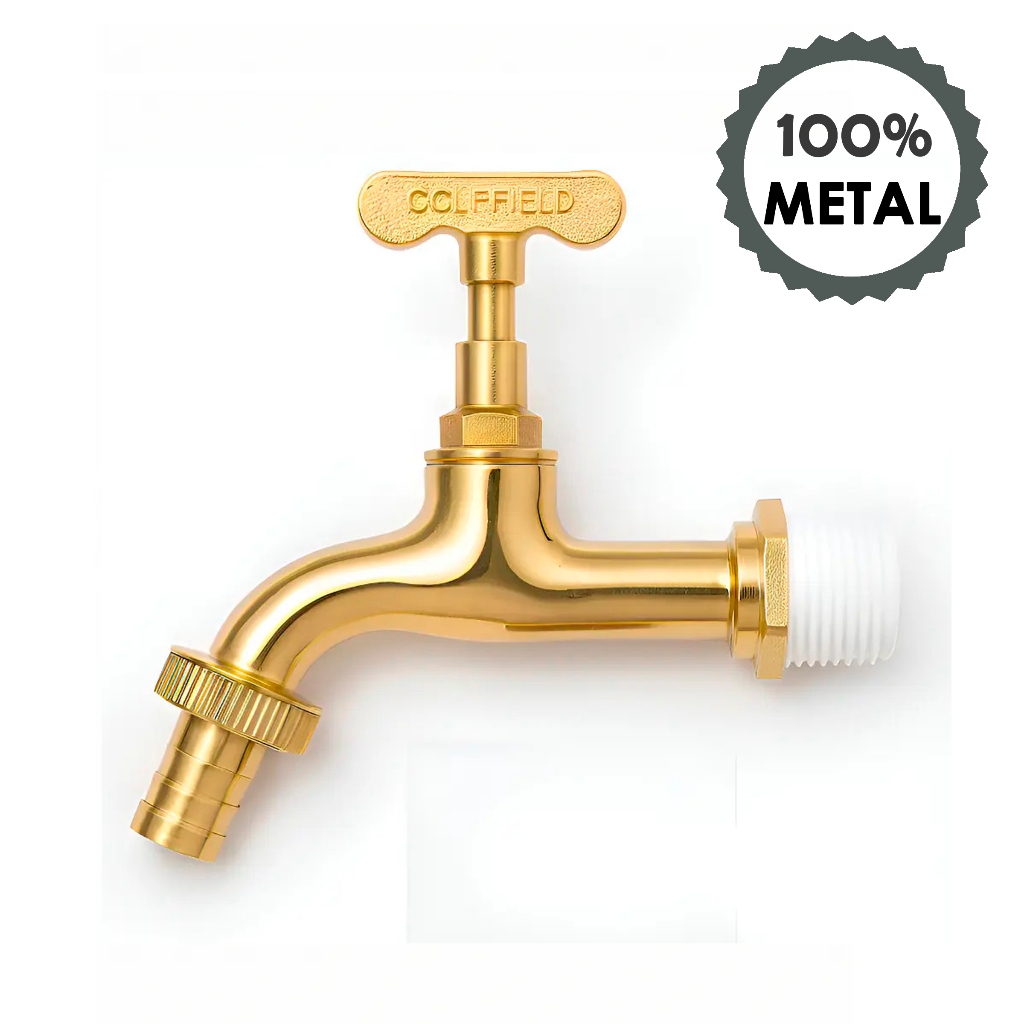 Torneira Jardim Tanque Dourada 1/2 Metal C Adaptador redutor 3/4 Quintal