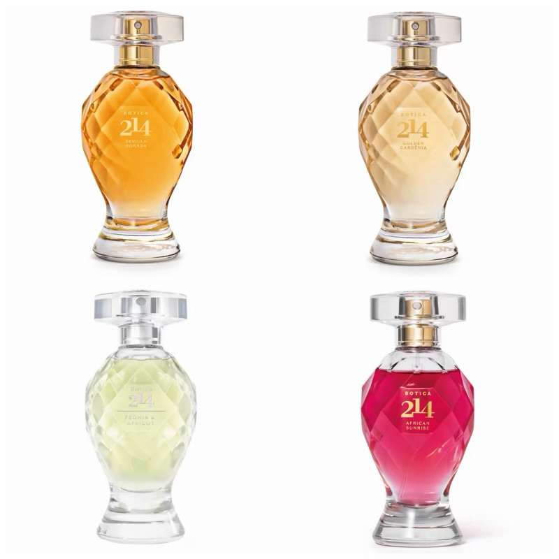 Botica 214 Feminino - Eau de Parfum 75ml - Sevilla Dourada , Golden Gardenia, Peônoa e Apricot e African Sunrise