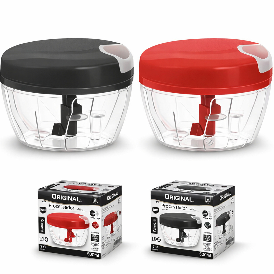 Imagem Processador e triturador 500ml 3 Laminas De Alimentos e 170ml PREMIUM Universal