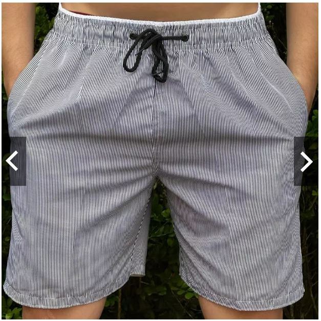 BERMUDA Bermuda Tactel Grosso Listrada Risca de Giz Short Calção Para Praia Viagem Treino Cores Tons Pasteis