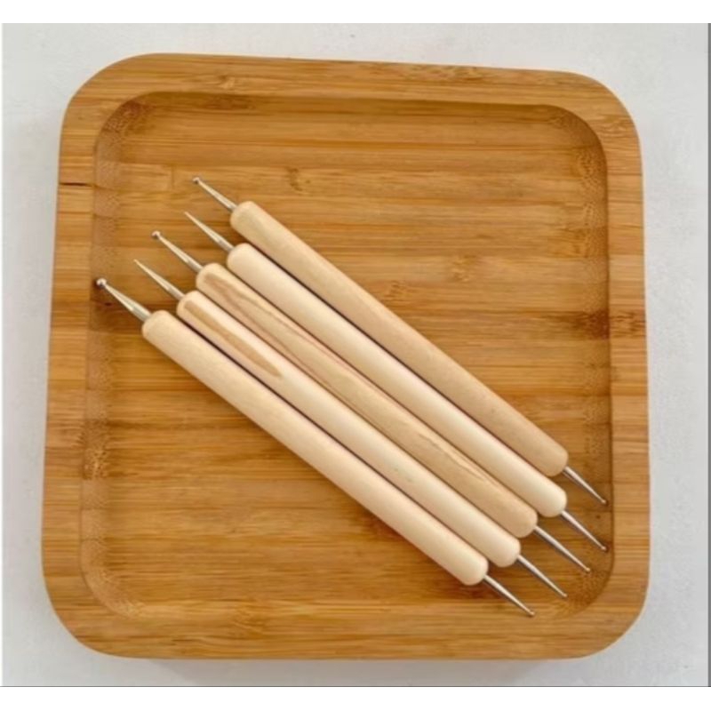 Kit 5 Estecas C/ 10 Pontas Boleador Clay Unha Biscuit Argila