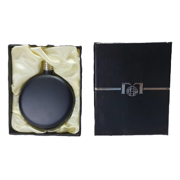 Cantil Aço Inox Preto Luxo Legítimo 180ml Redondo 9x7x2 Cm