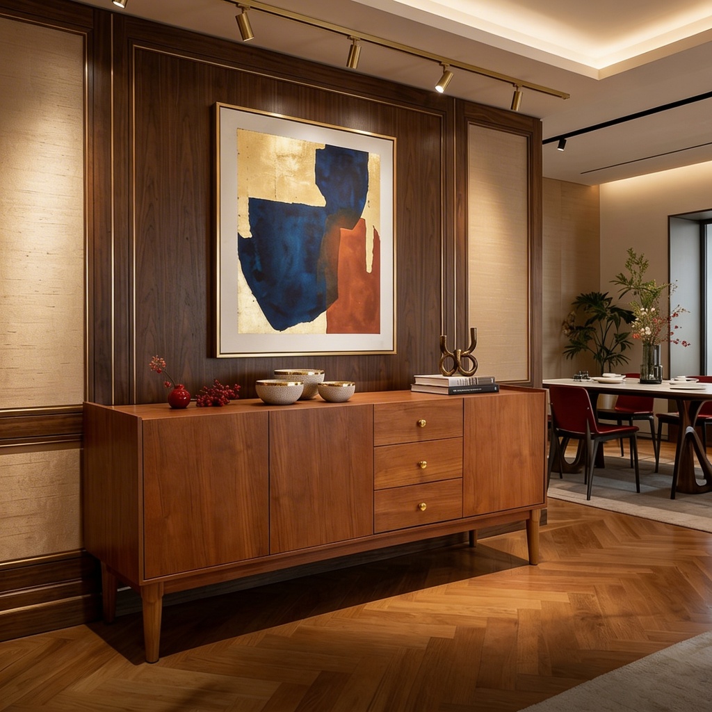 Buffet Magnifique Aparador 180cm 3 portas 3 gavetas Pés Madeira Sala Jantar