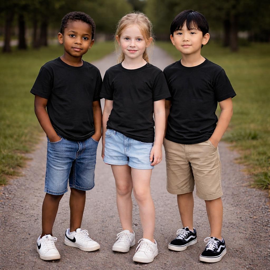 Kit 3 Camisetas Infantil Unissex Básica Algodão Confortável