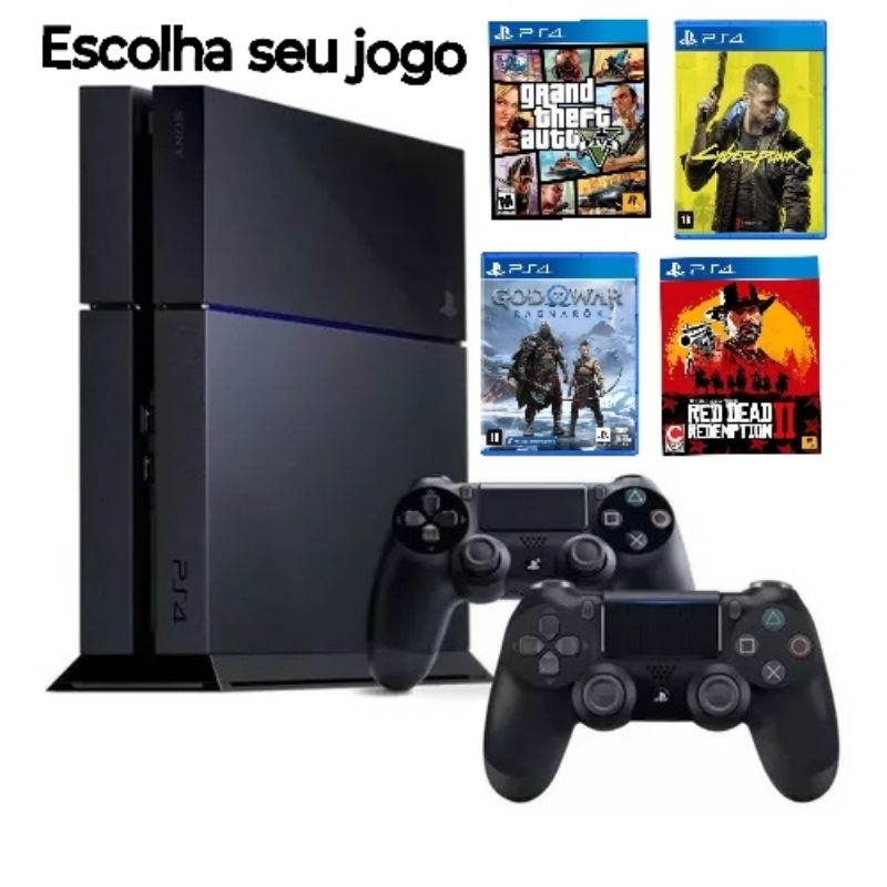 PS4 FAT 500GB/1TB + Controles + Jogos a escolha CD + garantia + nota fiscal.