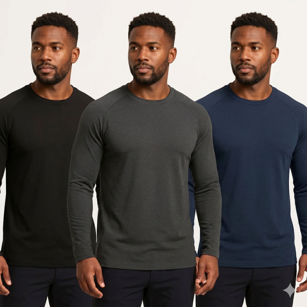 Kit com 3 Camisetas Segunda Pele Masculina Térmica Proteção Solar UV50 Praia Sol