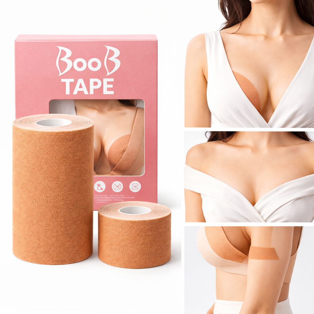 Fita Levanta Seios Boob Tape Invisível Sustentação Peito Sem Sutiã Impermeável 5m