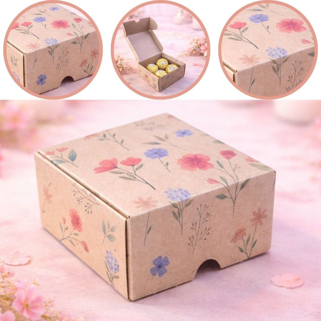 10 CAIXA 04 DOCES DIA DAS MÃES  FLORES DO CAMPO 8x8x4 cm 5456 ( DIA DAS MÃES IDEIA ) OUTLET