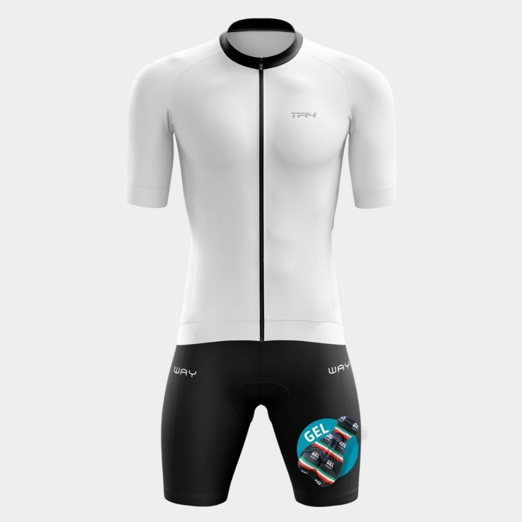 Conjunto Ciclismo Masculino Camisa Premium Zíper Total Elite Bermuda Gel Bike Pedal Mtb Speed