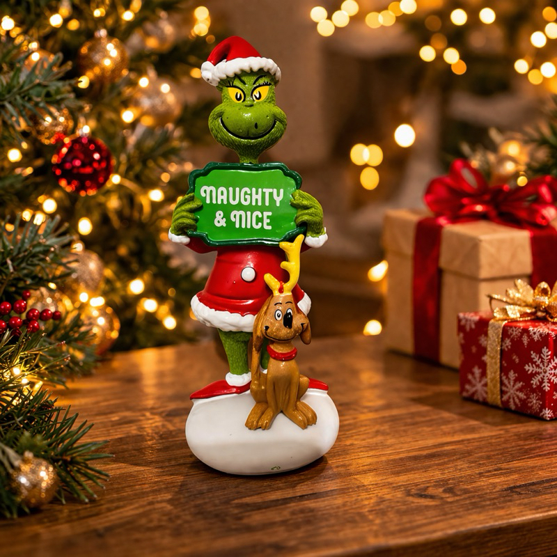 Boneco enfeite Natal Grinch e seu cachorro Max - importado EUA