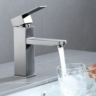 Prata/Preto Banheiro Inox Monocomando Moderna Luxo 1/4 De Volta Cromo Premium Torneira Banheiro Inox
