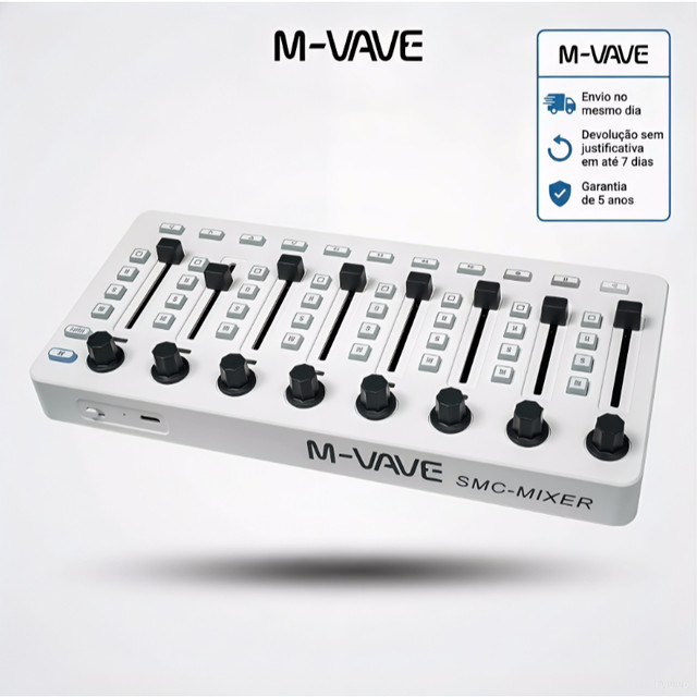 M-VAVE SMC-Mixer Wireless MIDI Controller Mixing Console BT Connection USB Controller Mixer for Most Electroacoustic Ins
