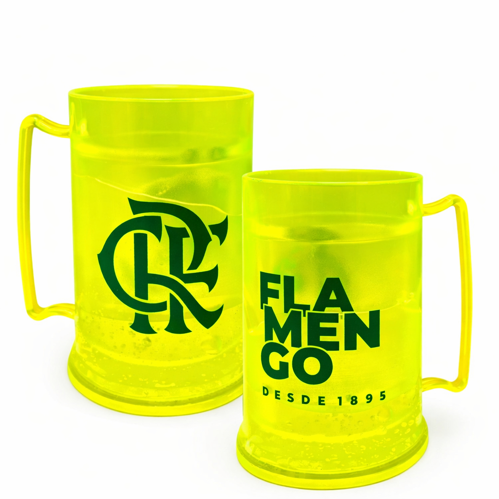 Caneca Flamengo Oficial 300ml Amarela – Brasil Torcedor - Peça exclusiva