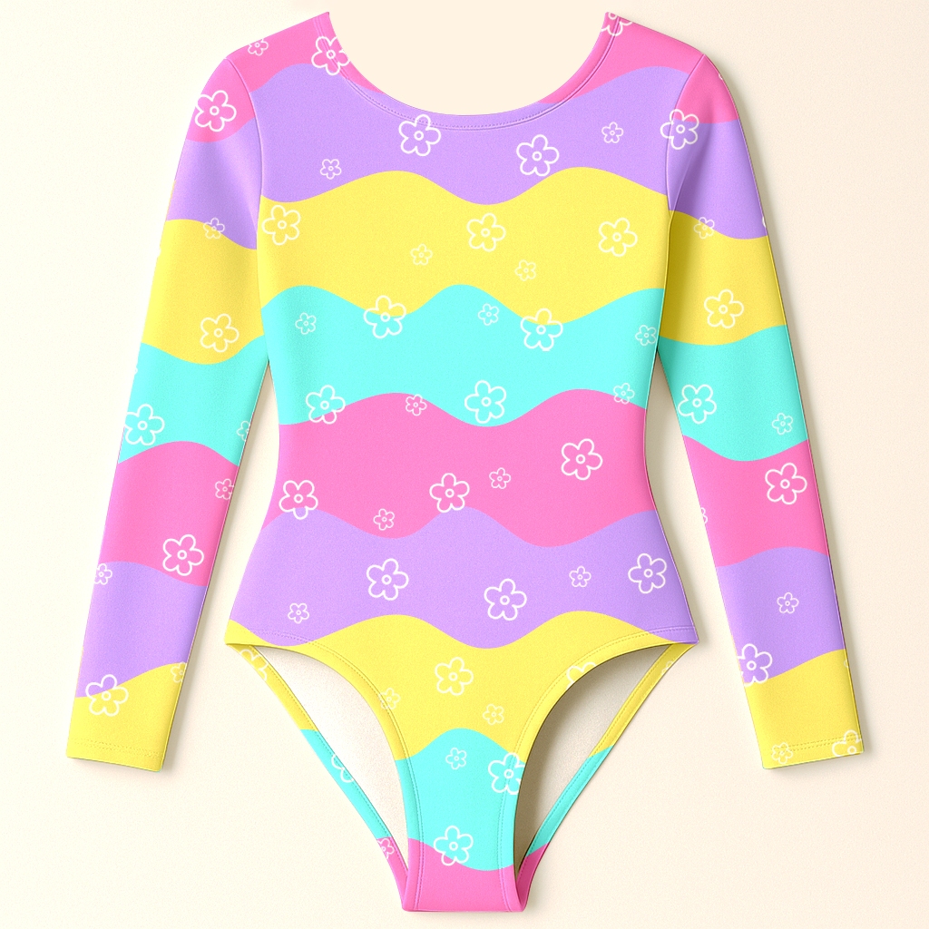 Maiô Infantil Menina Juvenil Manga Longa Proteção Solar UV50+ Roupa de Praia Banho Natação