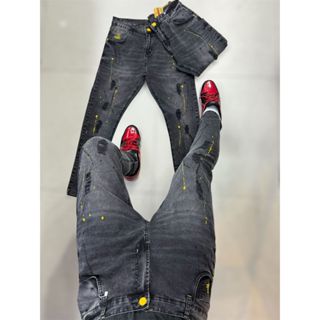 Calça Jeans Masculina Destroyed Cinza Escuro Com Elastano Modelo Jogador Variação pode Mudar de acordo com o Lote em Oferta na Shopee
