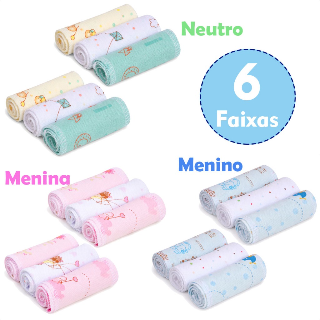 Kit 6 pçs Faixa Umbilical de Umbigo de Bebê Recém Nascido 100% Algodão Faixa Flanela Higiene Bebe em Oferta na Shopee