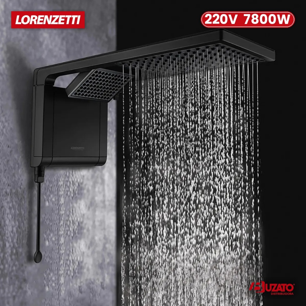 Lorenzetti Acqua Duo Ultra Chuveiro Ducha Preto Fosco 220v Potência 7800w