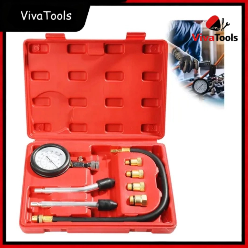 Medidor de Compressão de Motor Profissional | Kit com 4 Adaptadores e Caixa para Teste de Cilindros