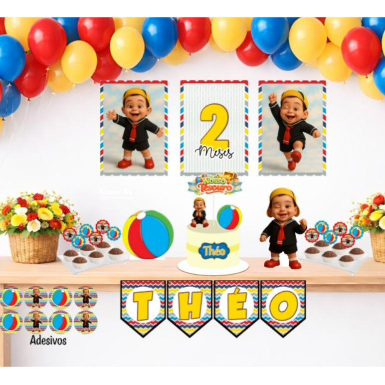 Kit Só Um Bolinho Kiko | Kit Completo | Lembrancinha Personalizado | Aniversário | Decoração
