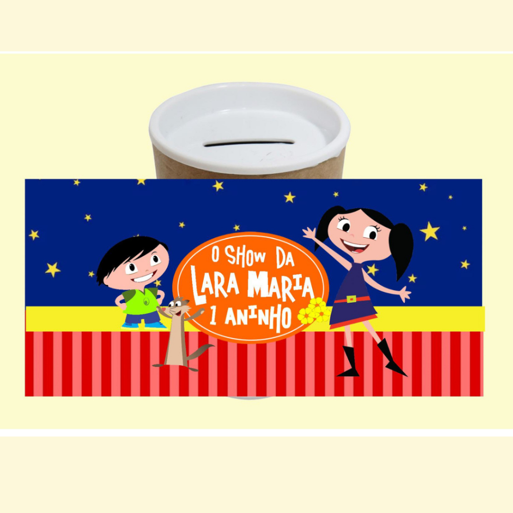 Adesivo para cofrinho O Show da Luna 10x6 / rótulo para cofrinho personalizado O Show da Luna