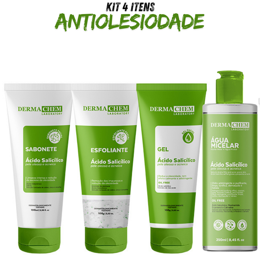 KIT ou a UNIDADE Skin Care Completo 4 Itens Anti Acne Cravos Espinhas Secativo Ácido Salicílico