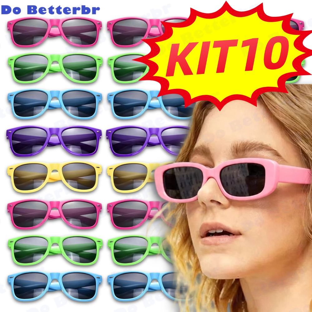 KIT 10/20 Óculos de sol quadrados infantis com proteção UV para meninos e meninas ideais para ao ar livre
