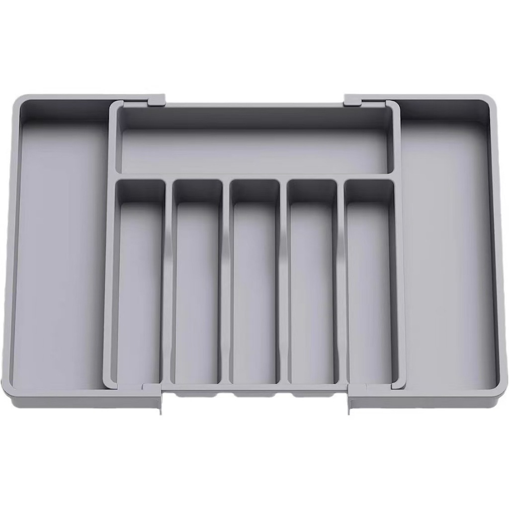 Porta-talheres Ajustável com Gaveta Retrátil de Plástico BPA Free para Armazenamento Seguro e Durável com Design Intelig