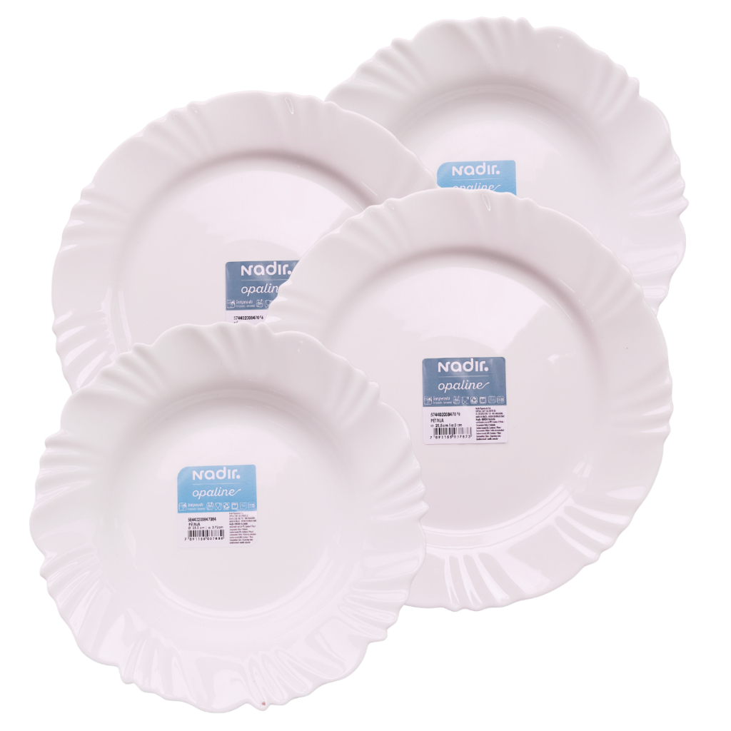 Conjunto de Pratos Opaline Kit Prato Fundo, Raso Branco de Vidro Temperado Duralex, Jantar, Almoço