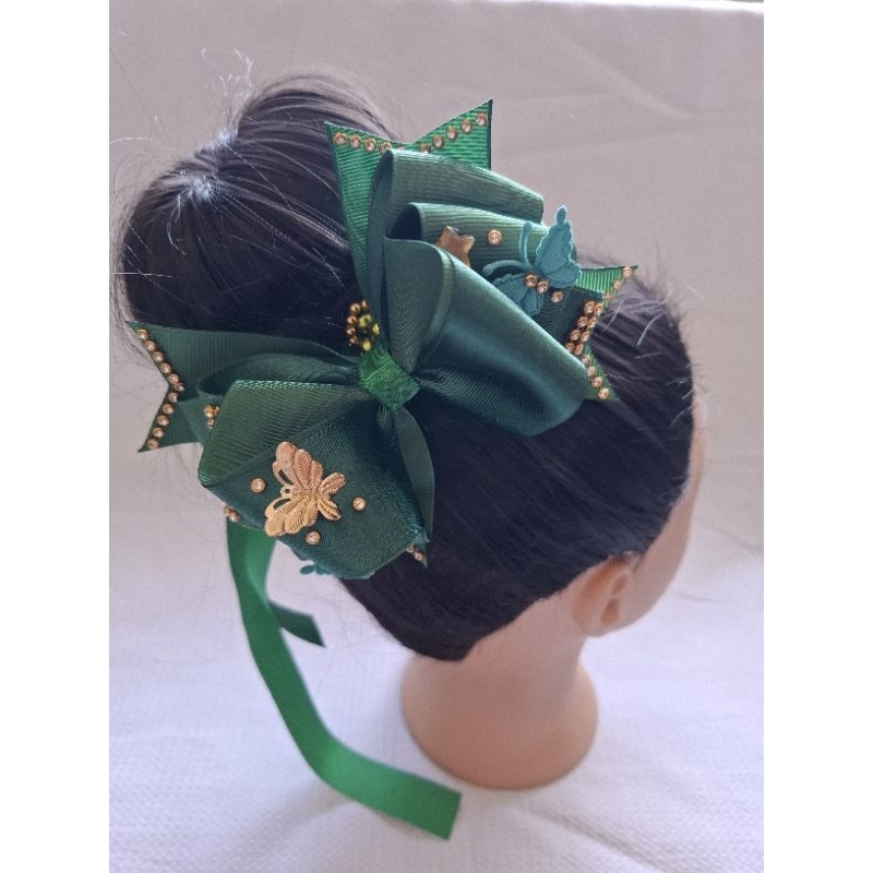 Acessório para coque Porta-coque verde bordado acessório para coque