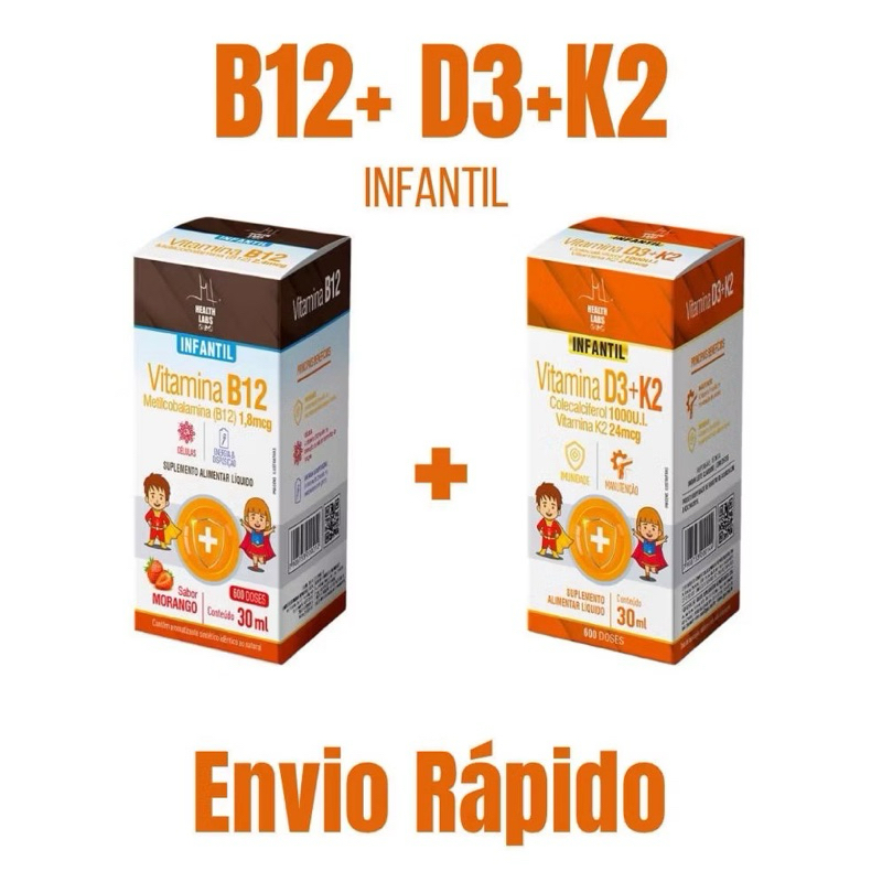 Vitamina B12 + Vitamina D3+k2 Infantil kit