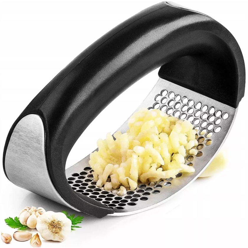 Espremedor de Alho Inox Profissional Amassador Manual Triturador Resistente Fácil de Limpar