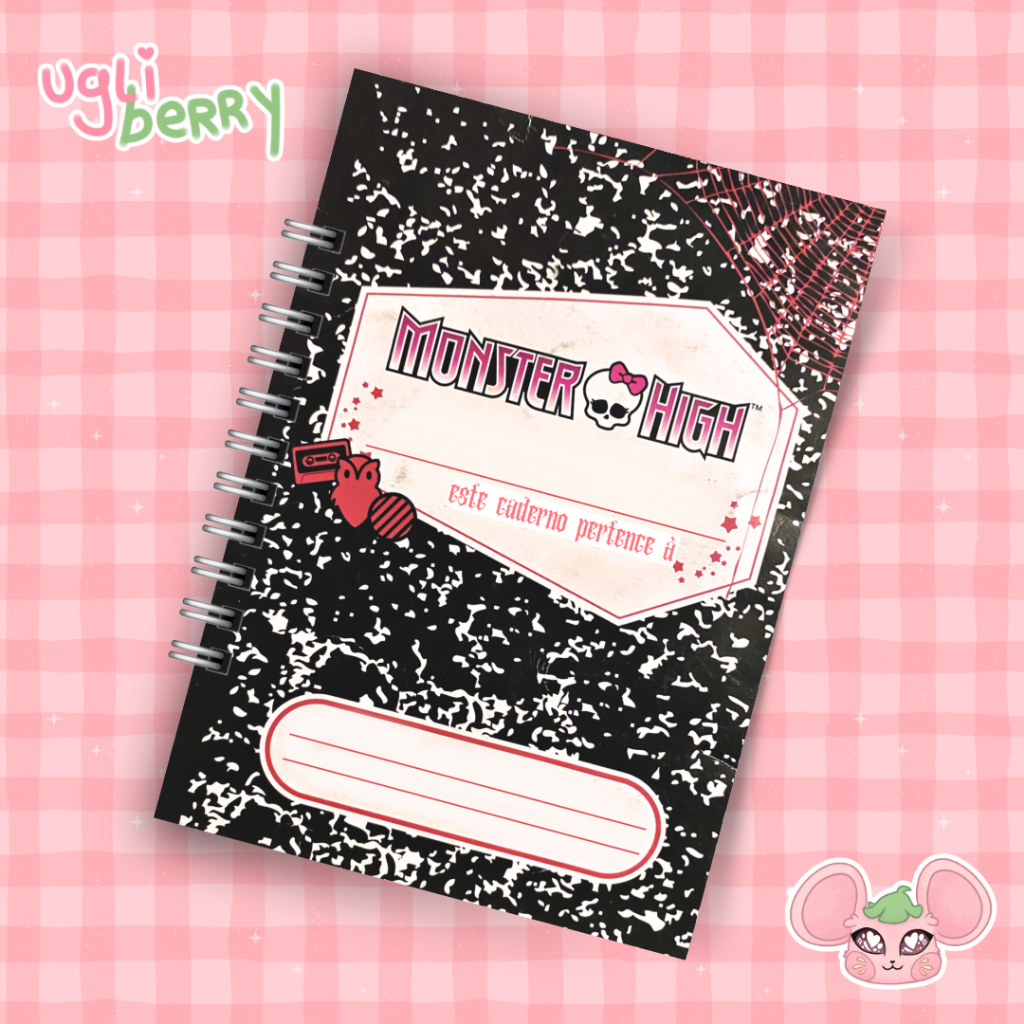 Diário Caderno Ghoulia Yelps Sketchbook Monster High Caderno de Desenho Artesanal