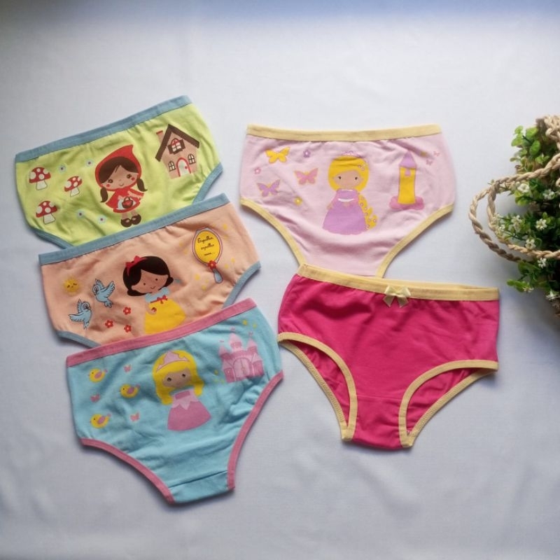 kit 3 e 5 peças, calcinhas infantil meninas crianças bebê ,estampadas com tema ,em cotton/algodão.