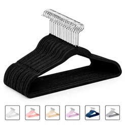 【Cozena】【30】-【50】Kit Cabides Veludo Adulto Slim Resistente Antideslizante Gancho Giratório