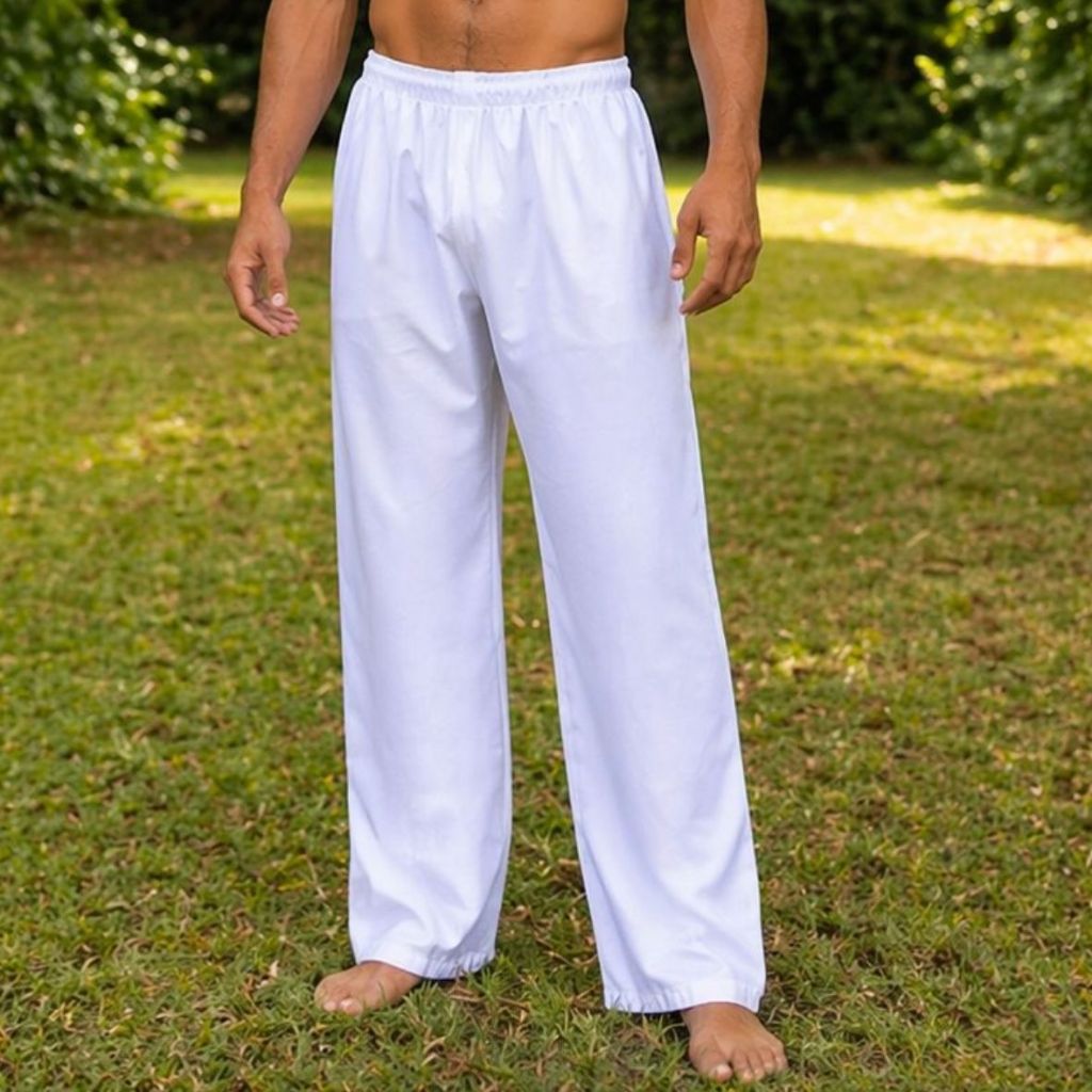 Calça Roupa de Ração Branca com Elástico Umbanda e Candomblé
