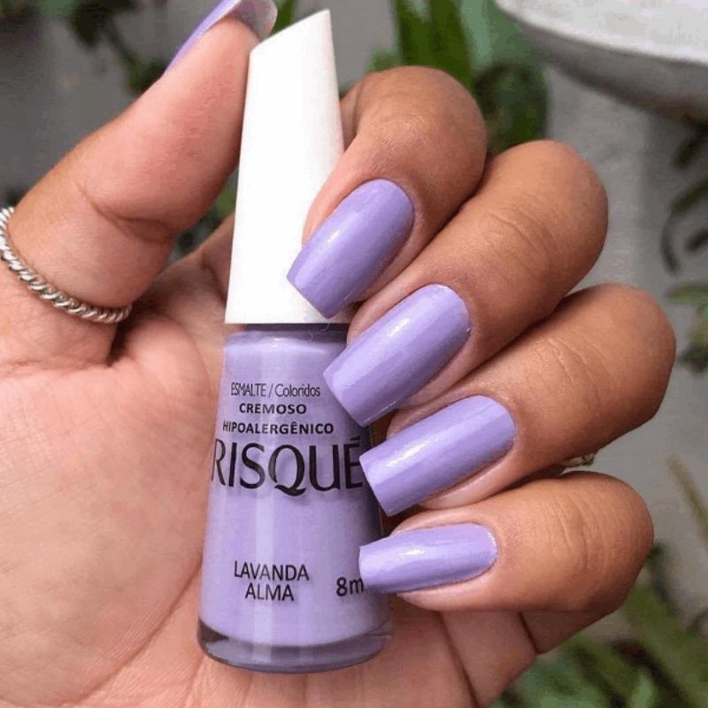 Esmalte Risqué Cremoso Original 8ml Preto Sépia Lavanda Alma Léo Mandou Flores Alta Durabilidade