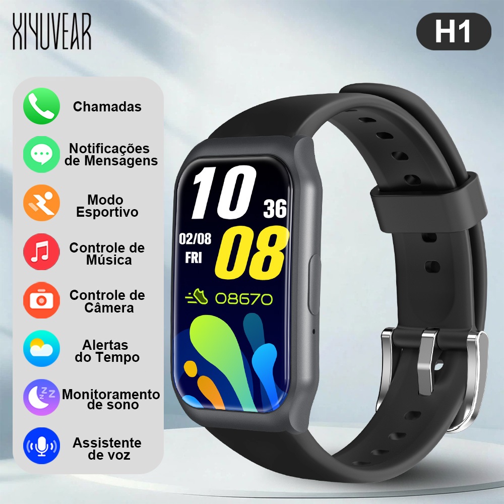 Novo Smartwatch H1e Watch X, Full HD IPS Display,Chamadas, Message Notifications,Android and iOS.
