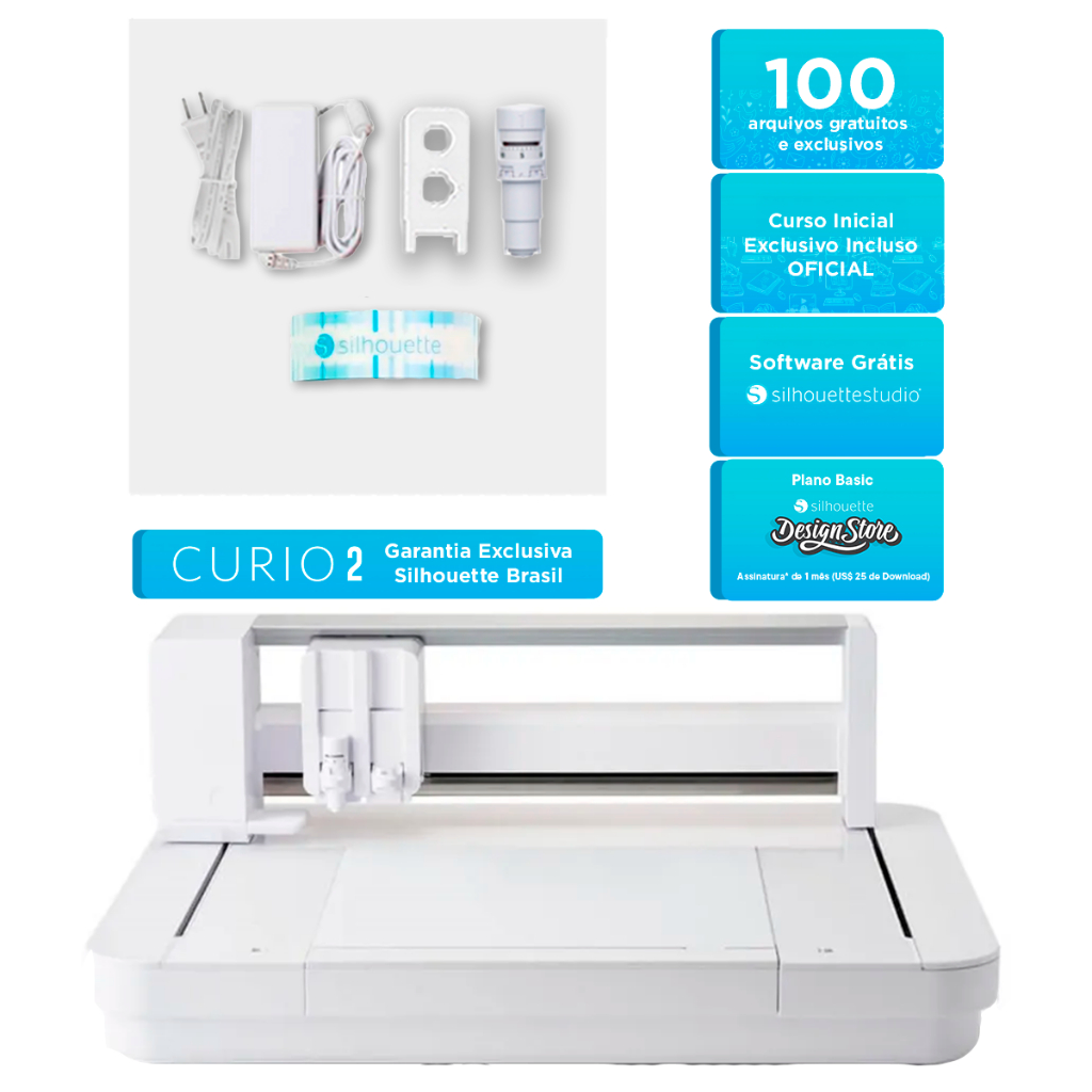 Máquina de Corte Vinco e Gravação Silhouette Curio 2 - Corta, Desenha e Grava