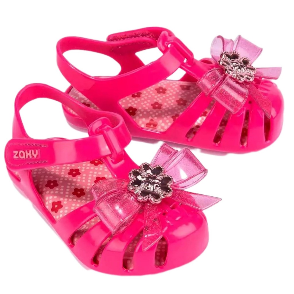 Sandália Infantil Zaxy Nina Romantic Bebê Feminina Laço original com caixa