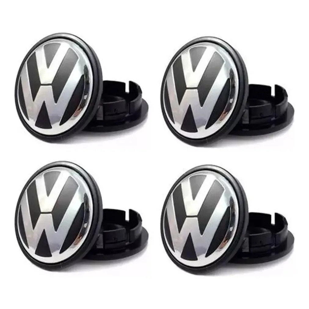 4 Calotinhas Miolo Tampa Centro Roda Scorro 55mm Volkswagen