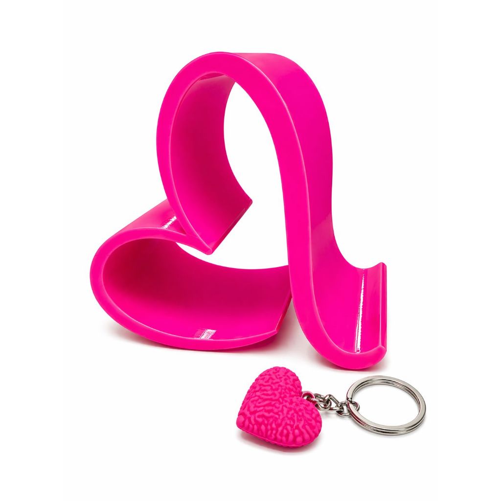 Suporte Porta Celular Coração Telefone Mesa + Chaveiro Fofo