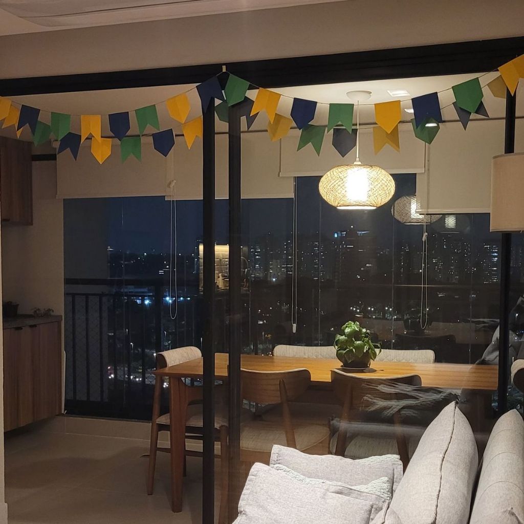 Copa do Mundo Bandeirinha Brasil Vara bandeira seleção brasileira Decoração Copa