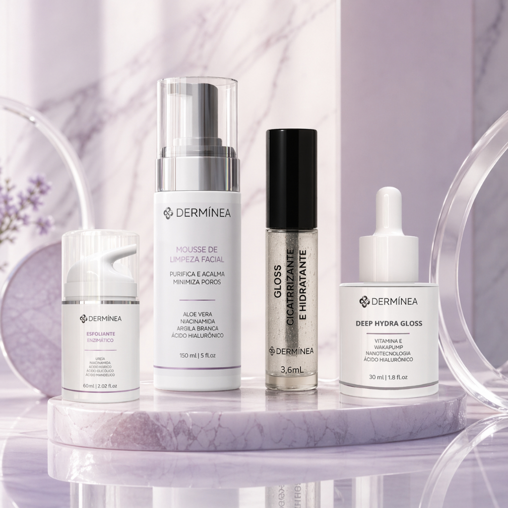 Kit Hydra Gloss - Hidratação labial com esfoliante enzimático - Dermínea