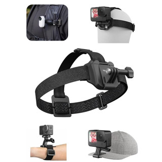 Suporte Cabeça Telesin POV Head Strap Clip Boné Engate Rápido GoPro DJI Insta360