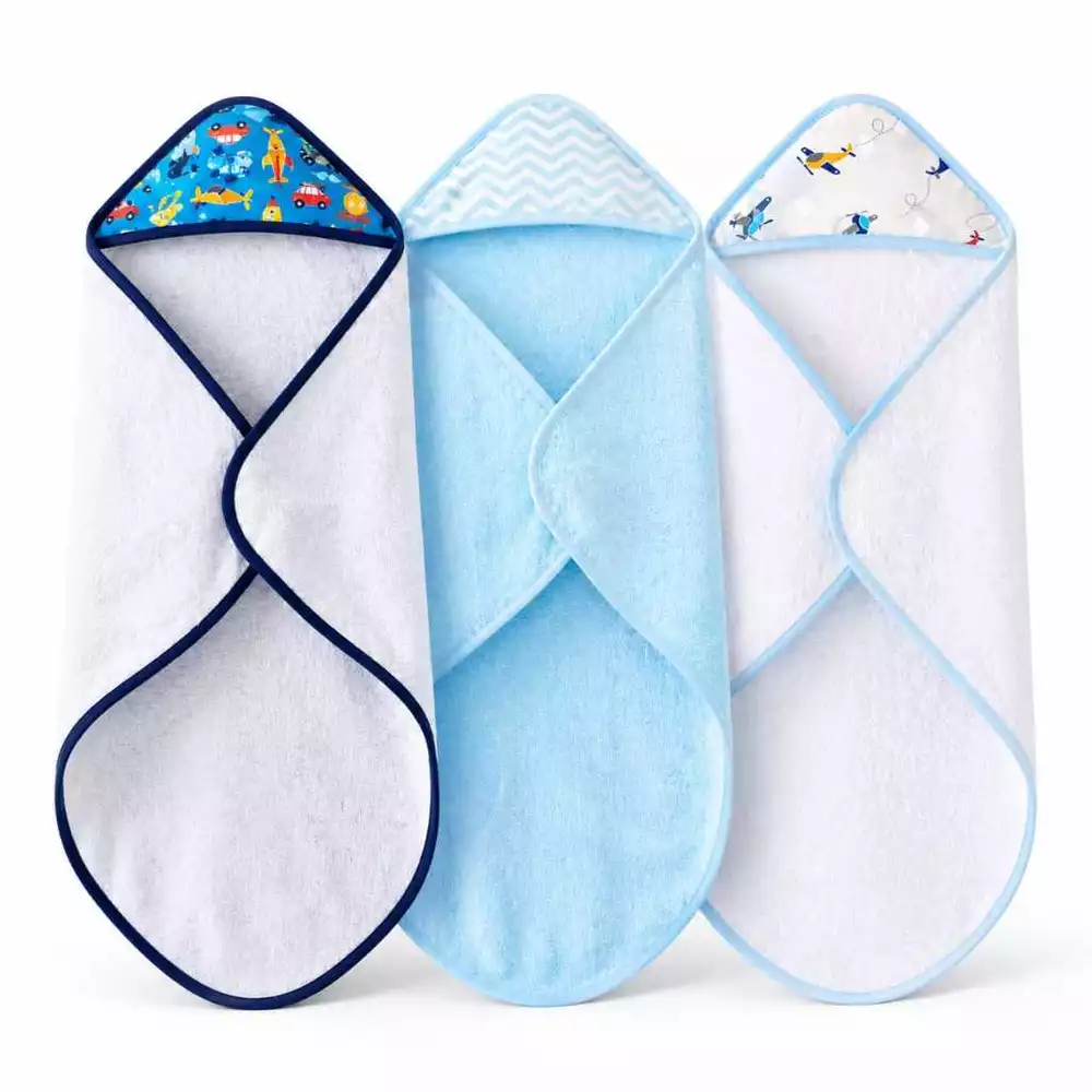 Kit 3 Toalha Sem Forro Sortida de Banho para Bebê com Capuz – Maciez, Conforto e Proteção