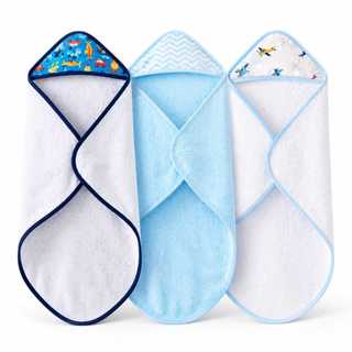 Kit 3 Toalha Sem Forro Sortida de Banho para Bebê com Capuz – Maciez, Conforto e Proteção