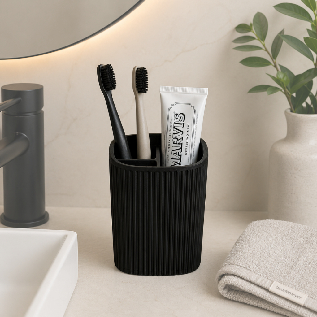 Organizador Porta Escova e Pasta de Dente Banheiro Compacto com Divisórias