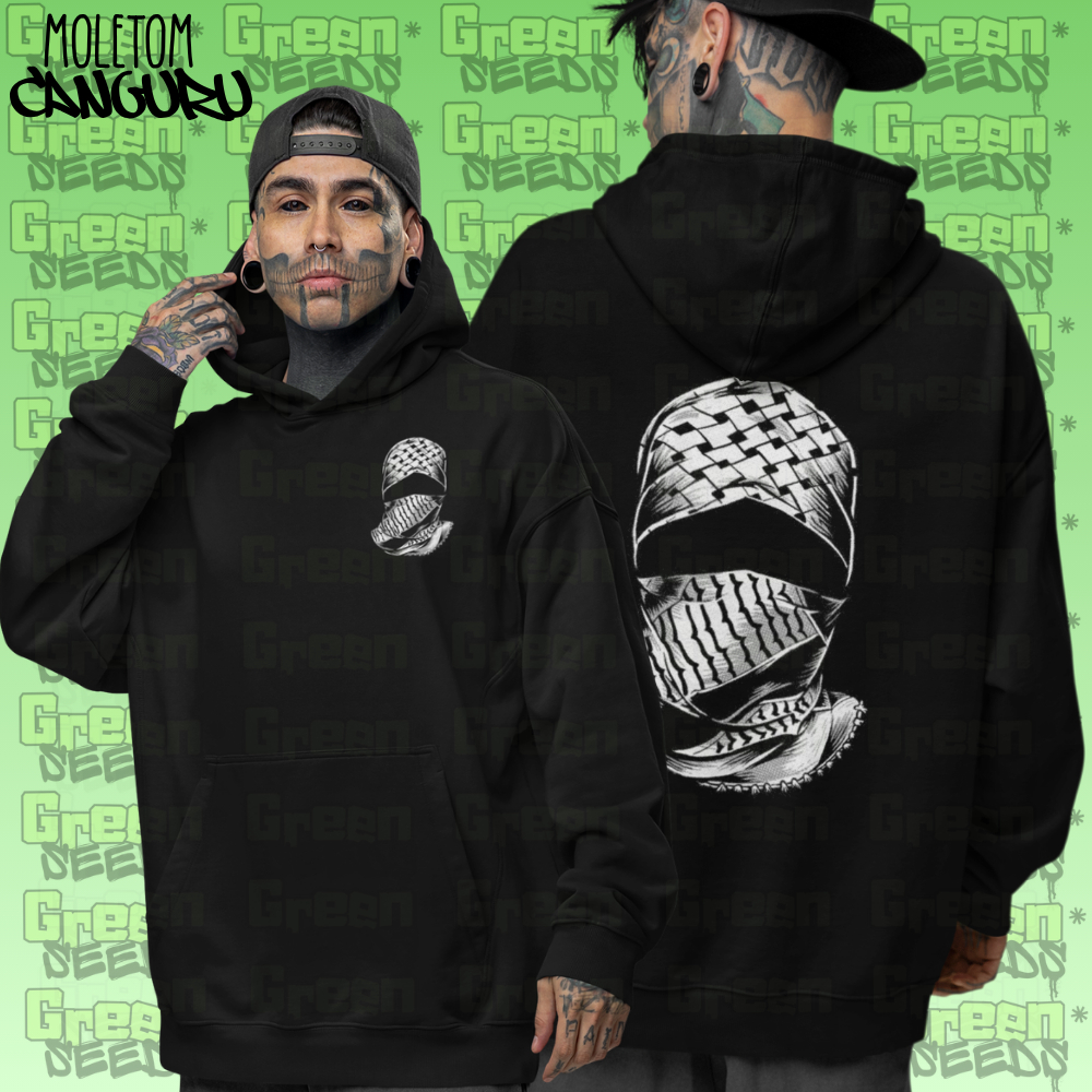 Moletom Streetwear Palestina Anti Terror 100%Algodão Unissex Flanelado Inverno Estilo Hype Outfit Y2k Ira Balaclava